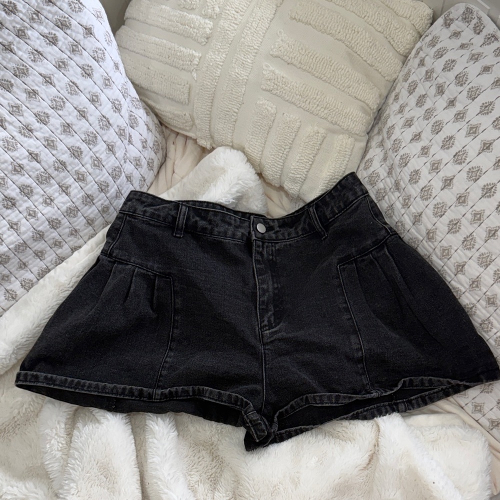 Classic Black Denim Women's Shorts
